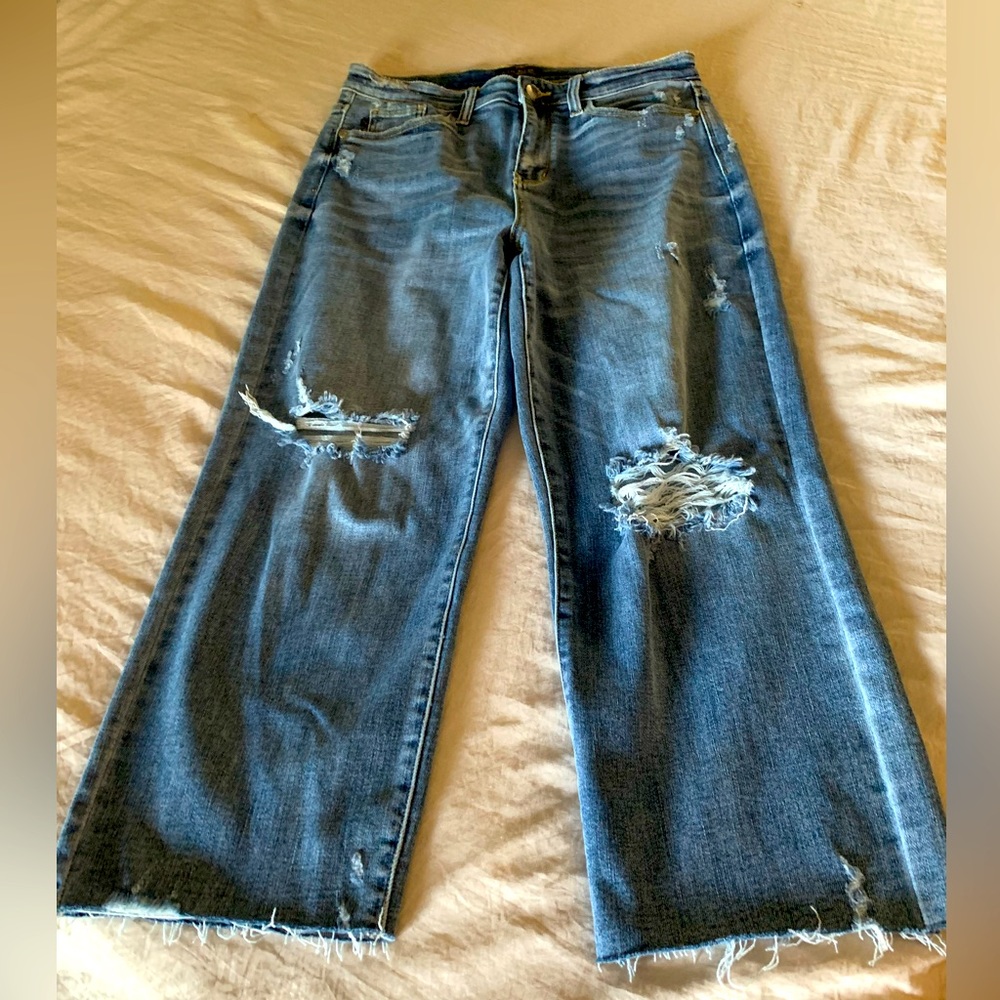 Judy blue wide leg cropped jeans